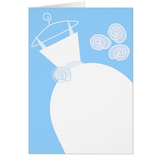 Wedding Gown Blue vertical Card