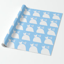 Wedding Gown Blue wrapping paper