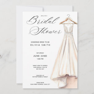 Wedding Gown Bridal Shower Invitation