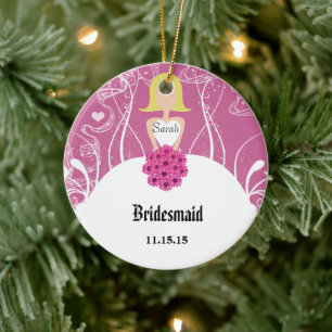 Wedding Gown Bridesmaid Wedding Christmas Ornament