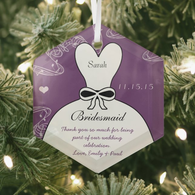 Wedding Gown Bridesmaid Wedding Christmas Ornament (Insitu)