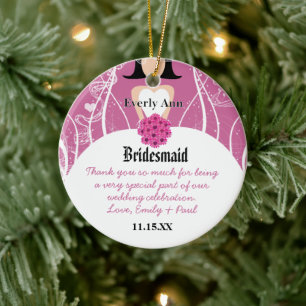 Wedding Gown Bridesmaid Wedding Christmas Ornament