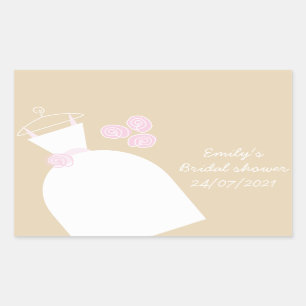 Wedding Gown Pink Beige 'Bridal Shower'  Sticker
