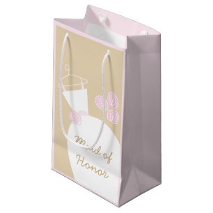 Wedding Gown Pink Beige Maid of Honour pink small Gift Bag