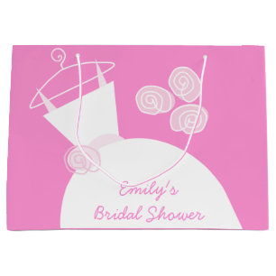 Wedding Gown Pink Bridal Shower large Large Gift Bag
