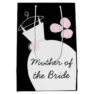 Wedding Gown Pink Mother of Bride black medium Gift Bag