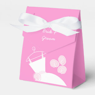 Wedding Gown Pink 'Names' tent Favor Box