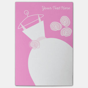 Wedding Gown Pink text post-it note