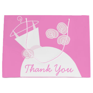 Wedding Gown Pink Thank You gift bag large