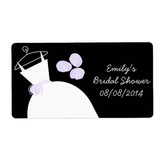 Wedding Gown Purple Bridal Shower black horizontal (Front)