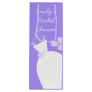 Wedding Gown Purple Bridal Shower wine Gift Bag