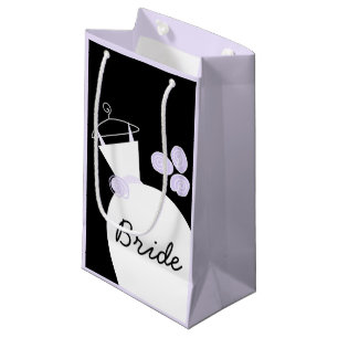 Wedding Gown Purple Bride black pastel small Gift Bag