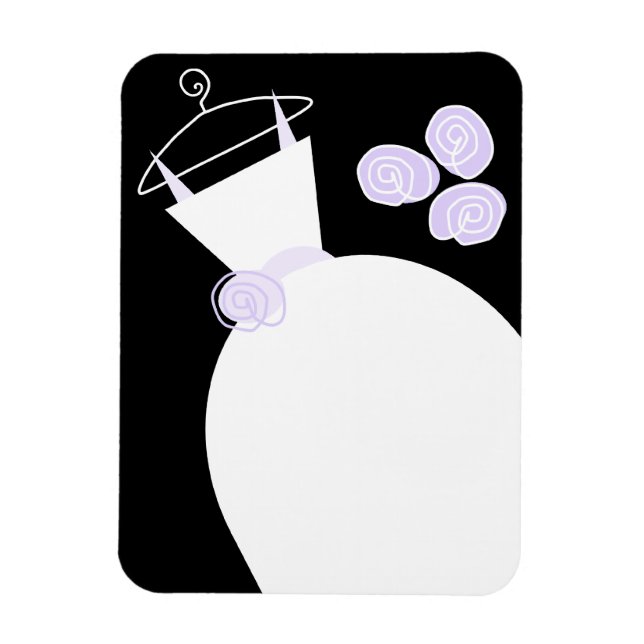 Wedding Gown Purple flexible magnet black (Vertical)