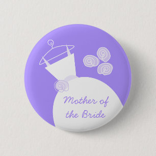 Wedding Gown Purple 'Mother of the Bride' 2 Inch Round Button