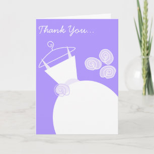 Wedding Gown Purple 'Thank You Bridesmaid' Thank You Card