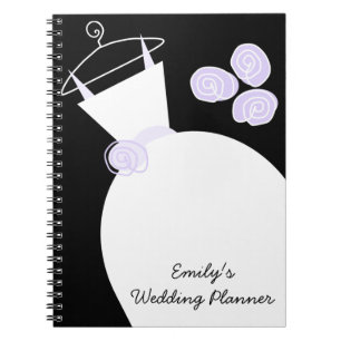 Wedding Gown Purple 'Wedding Planner' black Notebook