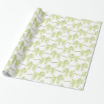 Wedding green catkins watercolor art wrap wrapping paper<br><div class="desc">Beautiful stylized loose wash watercolor green willow tree catkins art wedding bride and grooms name wrapping paper. © Watercolor painting and pattern design by Sarah Trett. www.sarahtrett.com for www.mylittleeden.com</div>