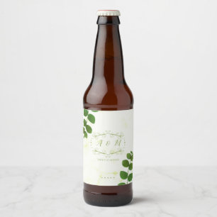 Wedding Green Chic Beer Bottle Label