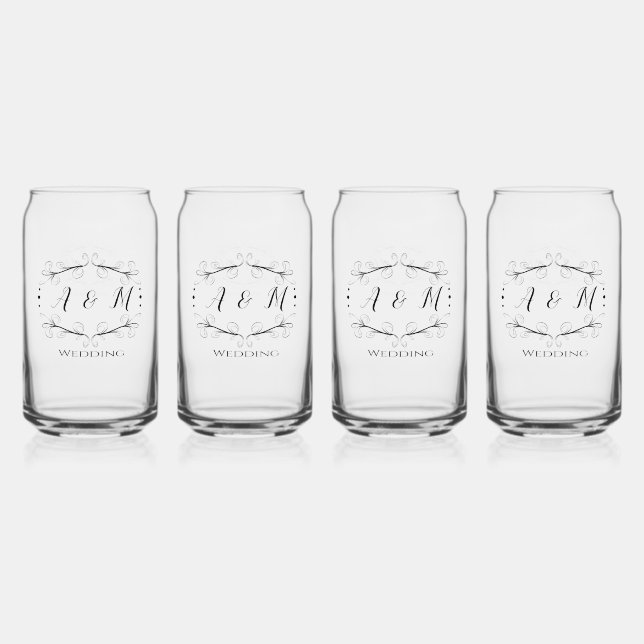 Wedding Green Chic  Can Glass (Front)