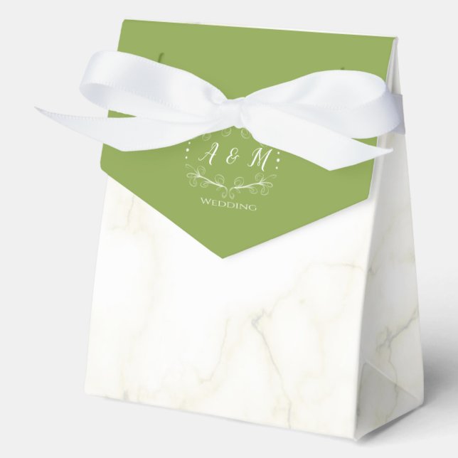 Wedding Green Chic  Favor Box (Front)