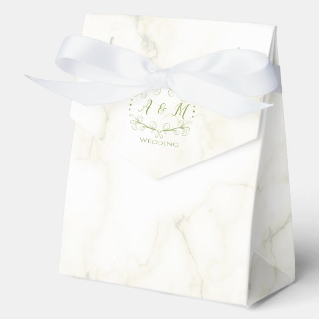 Wedding Green Chic  Favor Box (Front)