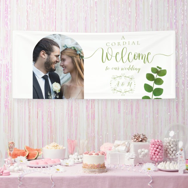 Wedding Green Chic Photo Banner (Party)