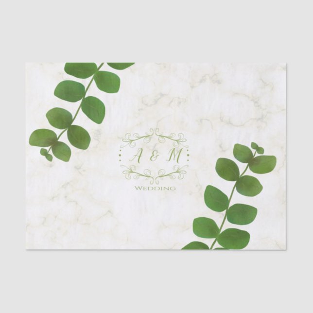 Wedding Green Chic Tissue Paper (Front)