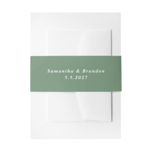 Wedding Green Invitation Belly Band