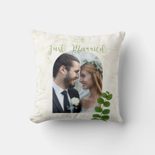 Wedding Green Photo Throw Pillow