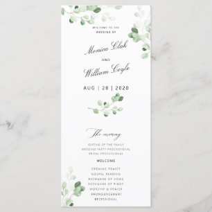 Wedding Greenery Botanical Floral Program