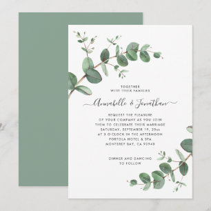 Wedding greenery Eucalyptus botanical modern Invit Invitation