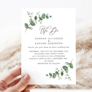 Wedding greenery Eucalyptus botanical modern Invitation