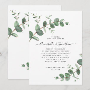 Wedding greenery Eucalyptus botanical modern Invitation