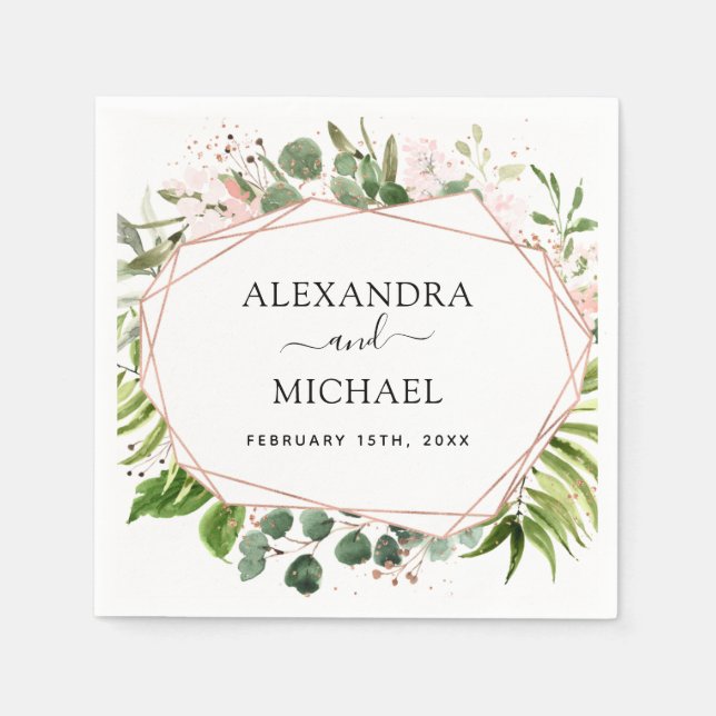 Wedding Greenery Eucalyptus Botanical Napkin (Front)