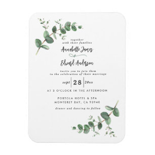 Wedding greenery Eucalyptus botanical script invit Magnet