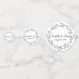 Wedding Greenery Foliage Leaves Botanical Wreath Confetti