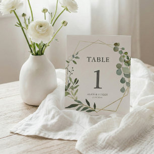 Wedding Greenery Seating Table  Pedestal Sign