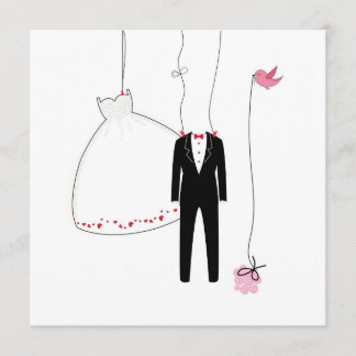 Wedding greeting card with wedding symbols