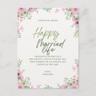 Wedding greeting invitation postcard
