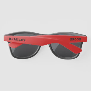 Wedding Groom Modern Personalized Name Custo Sunglasses
