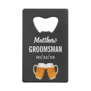 Wedding Groomsman Bachelor Party Favour Beer Credit Card Bottle Opener