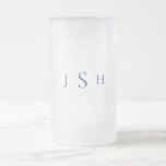 Wedding Groomsman Custom Navy Monogram  Frosted Glass Beer Mug<br><div class="desc">Wedding Groomsmen Gifts.  Custom Navy Monogram.</div>