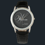 Wedding Groomsman Gift Modern Monogram Cool Sports Watch<br><div class="desc">Wedding Groomsman Groomsmen Gift Modern Monogram Cool Sports Watch. Groomsman modern vintage monogram initial name and date classic cool watch. Click personalize this template to customize it quickly and easily. 30 Day Money Back Guarantee. Ships Worldwide fast. Wedding Groomsman Gift Modern Monogram Cool Sports Watch. Created by artist RjFxx *All...</div>