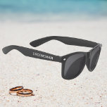 Wedding Groomsman Modern Personalized Name Custom Sunglasses<br><div class="desc">Wedding Groomsman Modern Personalized Name Custom Sunglasses features a personalized a simple design with your name and "Groomsman" in stylish elegant white script. Edit the text in the text boxes provided to personalize. Designed by ©Evco Studio www.zazzle.com/store/evcostudio</div>