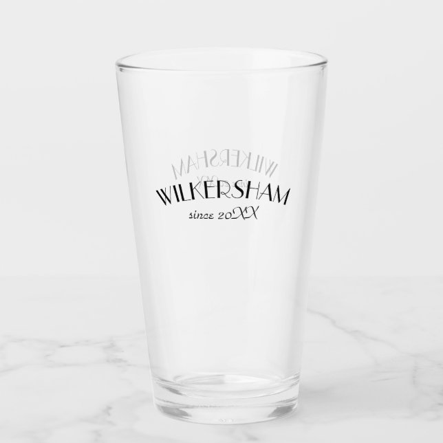 Wedding Groomsman Monogram Beer Glass (Front)