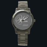 Wedding Groomswoman Gift Modern Monogram Cool  Watch<br><div class="desc">Wedding Groomswoman Gift Modern Monogram Cool Sporty Black Watch. Groomswoman modern vintage monogram initial name and date classic cool sporty watch. Click personalize this template to customize it quickly and easily. 30 Day Money Back Guarantee. Ships Worldwide Fast. Wedding Groomswoman Gift Modern Monogram Cool Watch. Created by artist RjFxx *All...</div>