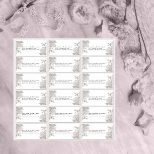 Wedding Guest Address Label Blush Pink Grey Floral