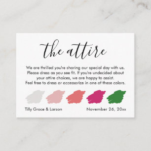 Wedding Guest Attire  Colour Palette Suggestions Enclosure Card