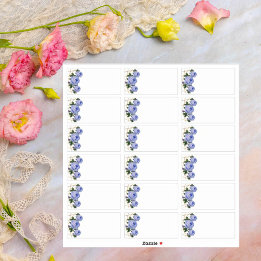 Wedding Guest Blank Add Name Labels Blue Floral