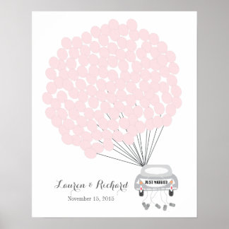 Wedding Guest Book Alternative with pink balloons